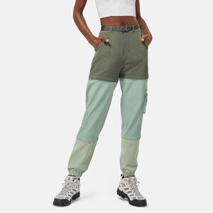 outdoor voices rectrek zip-off pant - tea tree/green bay/sandstone